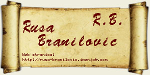 Rusa Branilović vizit kartica